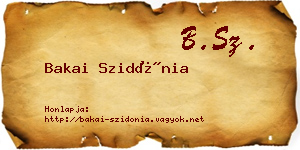 Bakai Szidónia névjegykártya